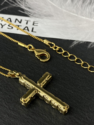 Подвеска крест KROW crystal Au 3