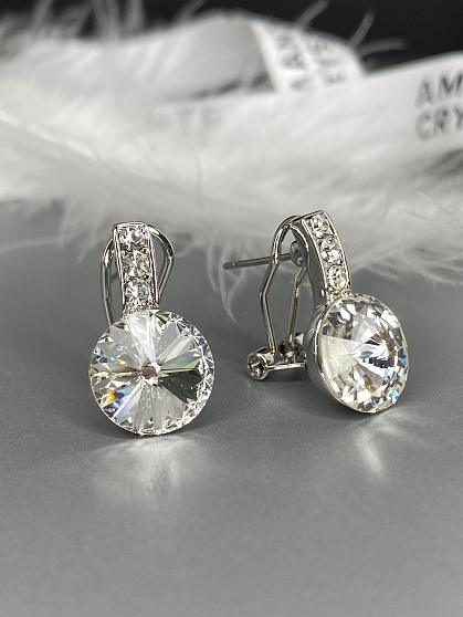 Серьги BluC rivoli 10mm crystal