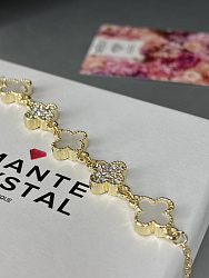 Браслет Klever crystal/white покрытие желтое золото 1