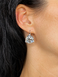 Серьги KR Dafna 18mm crystal покрытие белый родий 1