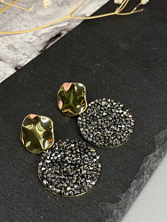 Серьги IREN 23 mm jet  Au 4