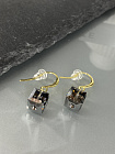 Серьги KR Kora 7mm silver night (крючок) Au