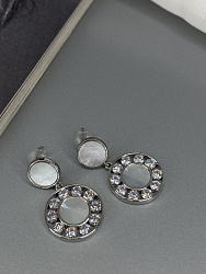 Серьги Flower white (эмаль) 3