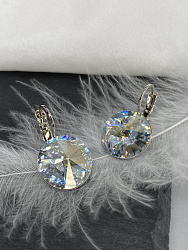 Серьги RIVOLI 14mm с австрийскими кристаллами blue shade 4