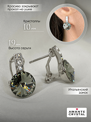 Серьги BluC rivoli 10mm black diamond 3