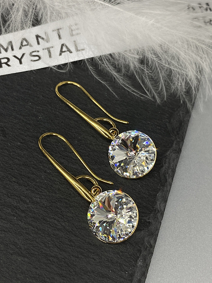 Серьги Elina 14мм crystal Au