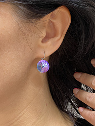 Серьги RIVOLI 14mm с австрийскими кристаллами VL 1