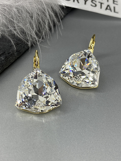 Серьги KR Dafna 18mm crystal Au покрытие желтое золото