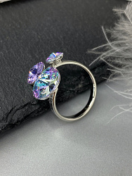 Разноцветное кольцо LION с австрийскими кристаллами VL mix  3