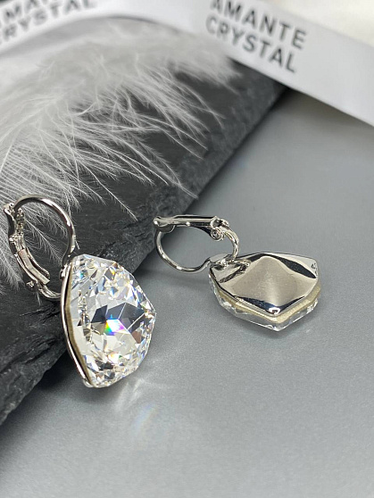 Серьги KR Dafna 18mm crystal покрытие белый родий