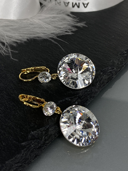 Серьги JANINE18/6 crystal Au