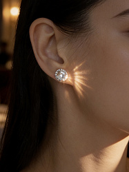 Пусеты 10mm crystal 3