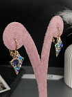 Серьги Rivolo Romb tanzanite mix Au с переливающимся оттенком