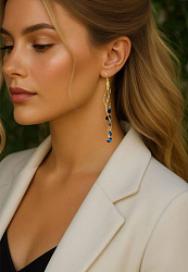 Cерьги KR SOFI bermuda blue Au 1