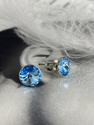 Пусеты 8 mm aquamarine 2