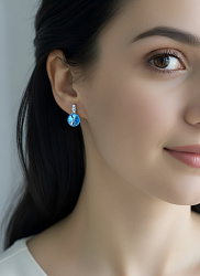 Серьги BluC rivoli 10mm aquamarine 1