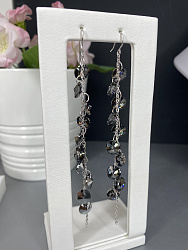 Серьги KR Sofi new silver night красивые 1