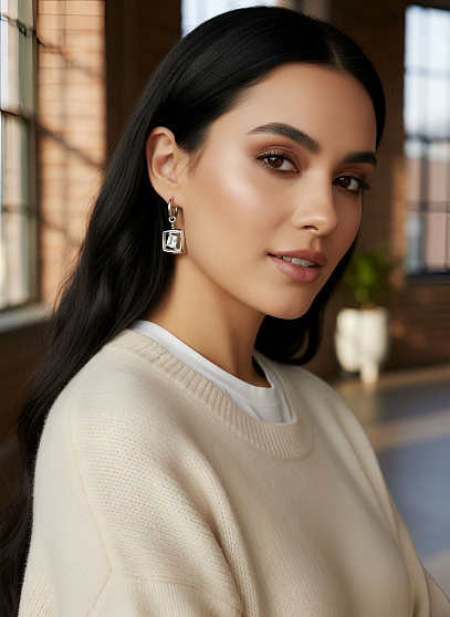 Серьги Ramka crystal 