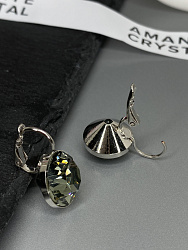 Серьги ASSOL 14mm с австрийскими кристаллами black diamond 4