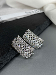 Серьги DAZZ Celeby crystal английский замок покрытие белый родий  3