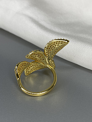 Кольцо DAZZ Flower crystal Au 3,5см 1