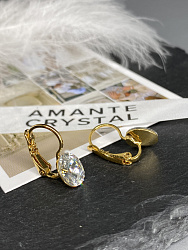 Серьги RIVOLI 8mm с австрийскими кристаллами crystal Au 3