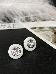 Пусеты Керамика белый 4