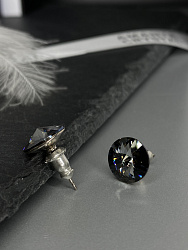 Пусеты 10 mm silver night 2