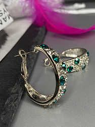 Серьги KR Fashion new emerald (англ. замок) 4