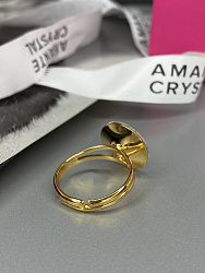 Кольцо ELIS 14мм crystal покрытие желтое золото 2