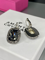 Серьги Capri Strass 18mm silver night 2