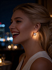 Серьги RIVOLI 12 с австрийскими кристаллами crystal Au