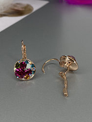 Серьги Rivolo fuksia mix Au 3