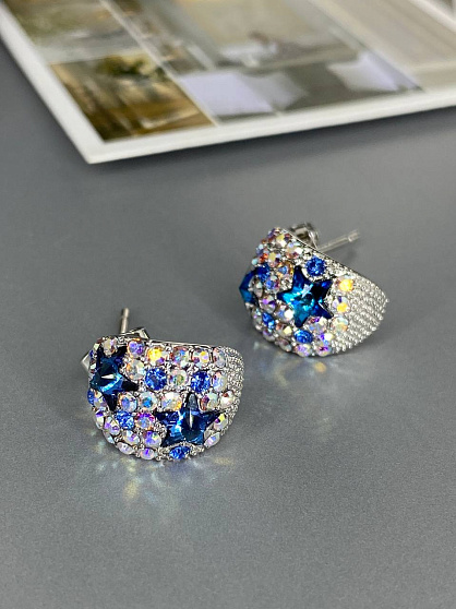 Серьги Fashion ALFA mini bermuda blue