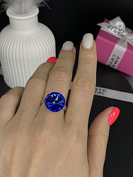Кольцо ELIS 14mm с австрийскими кристаллами sapphire 1