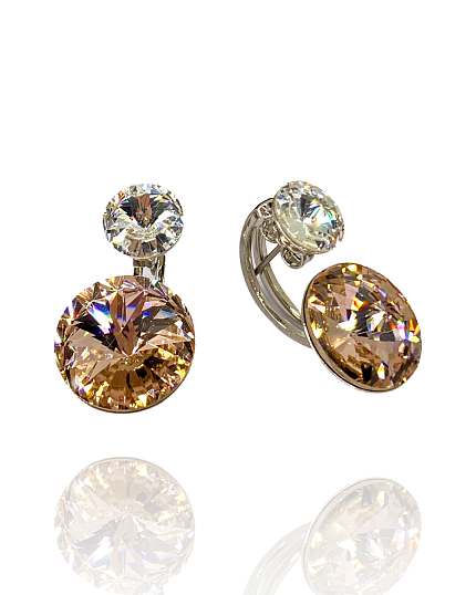 Серьги Roncato 14мм с австрийскими кристаллами vintage rose/crystal
