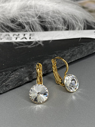 Серьги RIVOLI 8mm с австрийскими кристаллами crystal Au 2