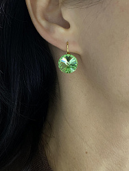 Серьги RIVOLI 14mm с австрийскими кристаллами peridot Au 1