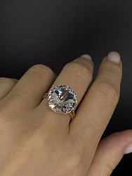 Кольцо ELIS 14мм crystal покрытие желтое золото 1