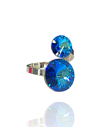 Кольцо JANINE bermuda blue с синими кристаллами