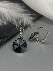 Серьги RIVOLI 10 с австрийскими кристаллами silver night 1