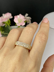 Кольцо KR Celebrety 17 mini crystal желтое золото 1