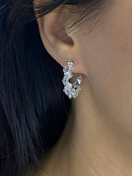 Серьги Zircon полукольца 2,8см 1