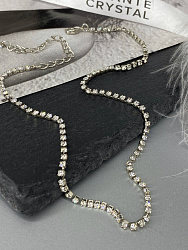 Брендовый чокер Vengo цвета серебра длина колье 32+7 см 3