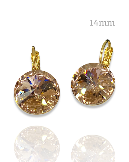 Серьги RIVOLI 14mm с австрийскими кристаллами vintage rose Au