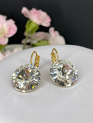 Серьги RIVOLI 16mm с австрийскими кристаллами crystal Au 1
