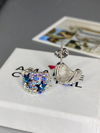 Серьги Fashion ALFA mini bermuda blue