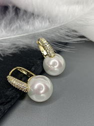 Серьги жемчуг со стразами Au 2