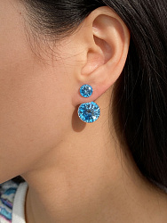 Серьги Roncato 14мм с австрийскими кристаллами aquamarine джекеты 3