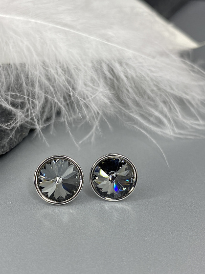 Пусеты KR 10mm silver night